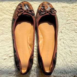 Brown Snakeskin Ballet Flats